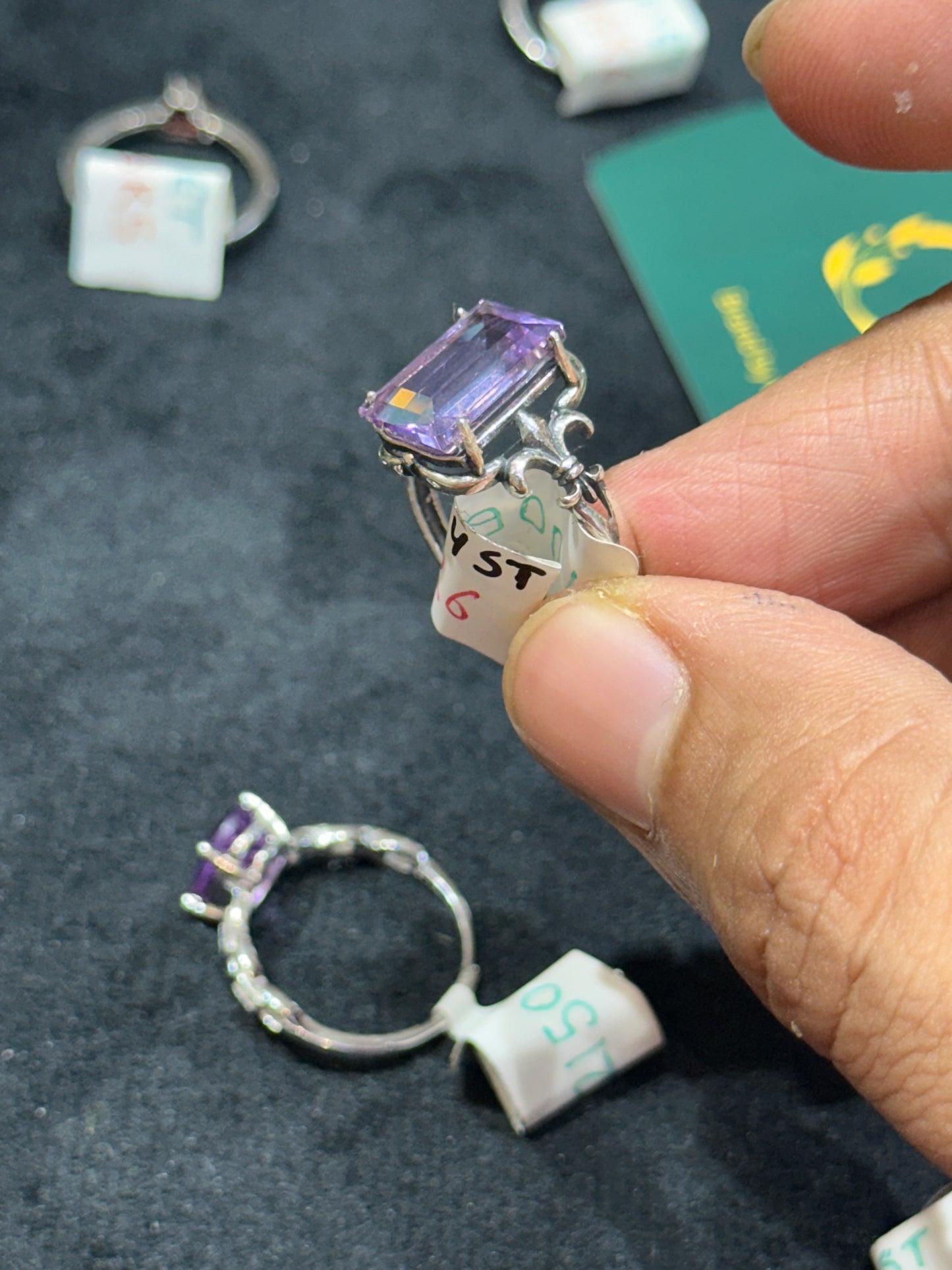 Amethyst Adjustable Ring in Silver 925