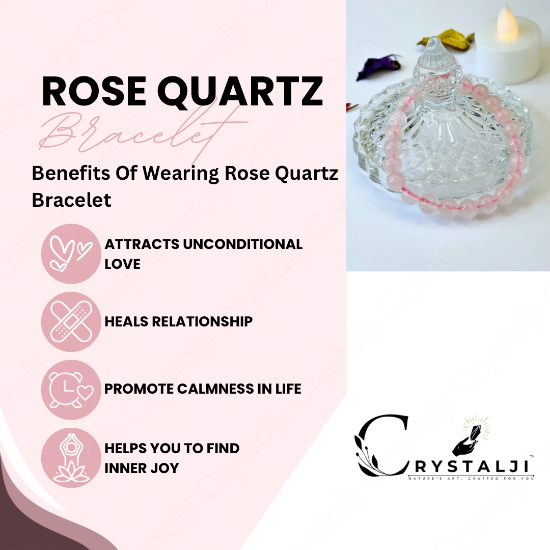 Rose Quartz Natural Bracelet (Love, Peace & Harmony)