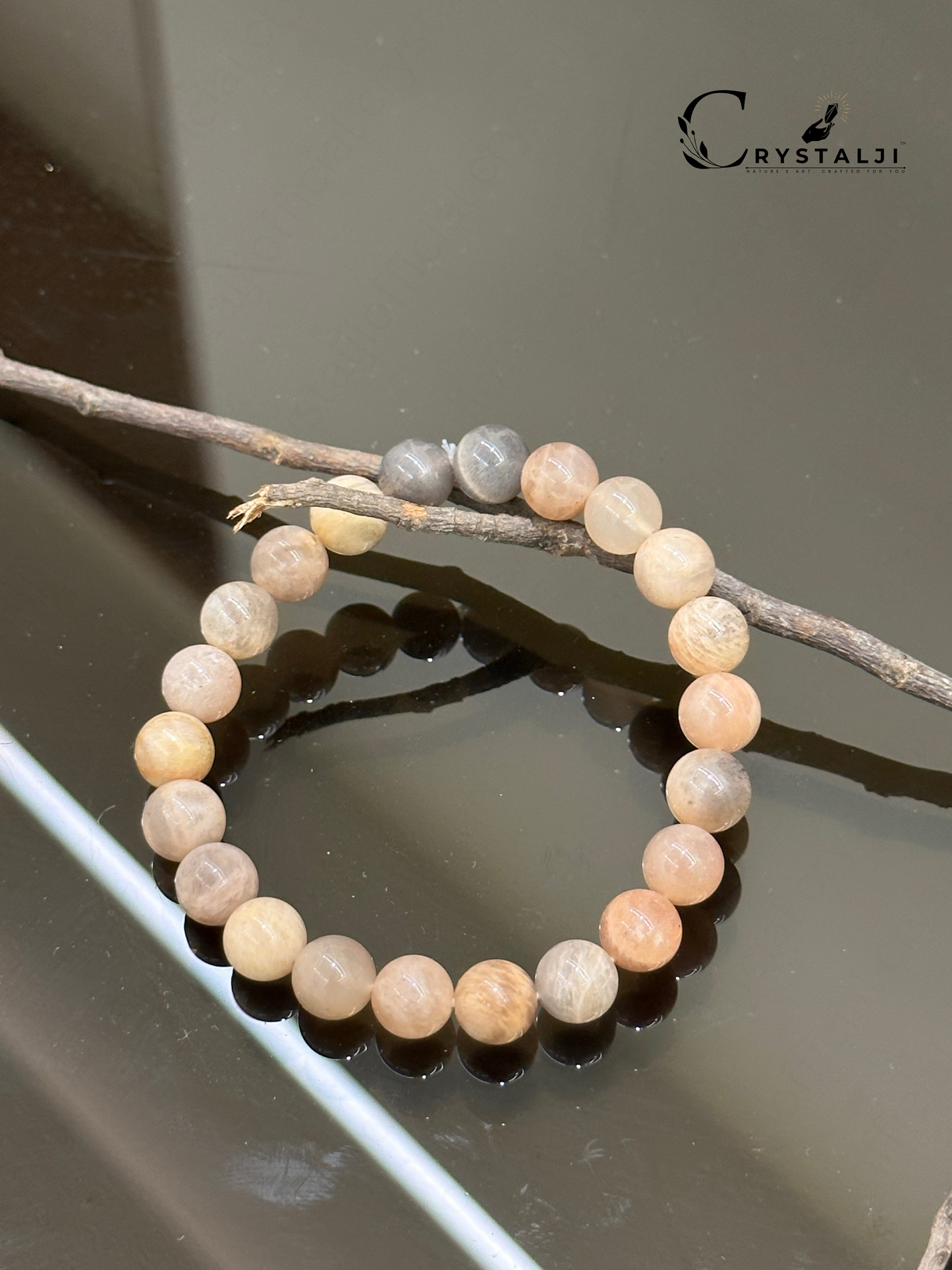 Peach Moonstone Bracelet (Anxiety & other Mental Health Conditions)