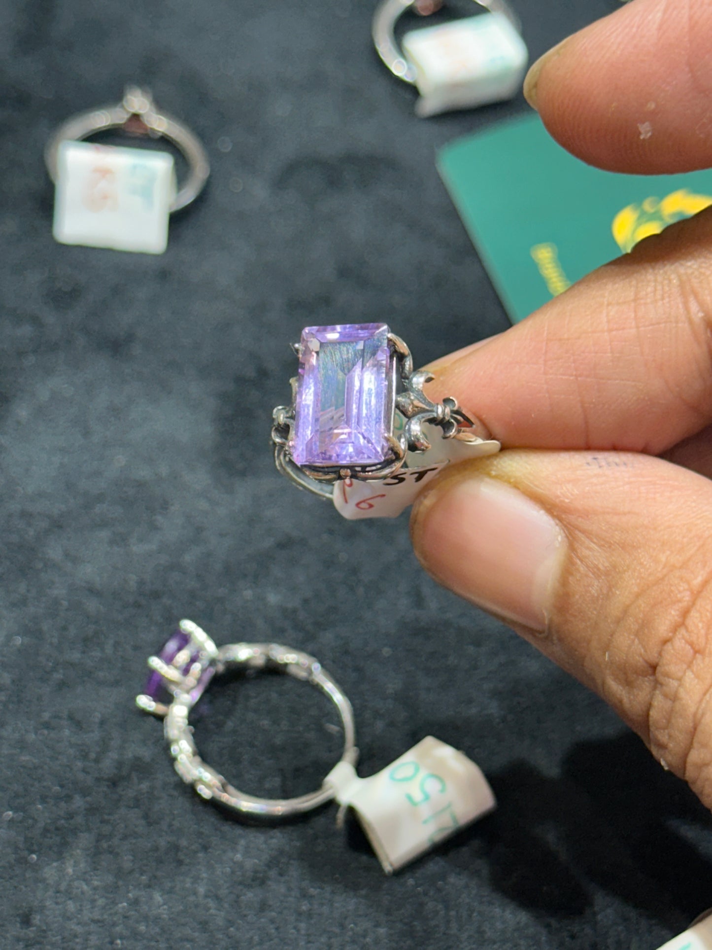 Amethyst Adjustable Ring in Silver 925