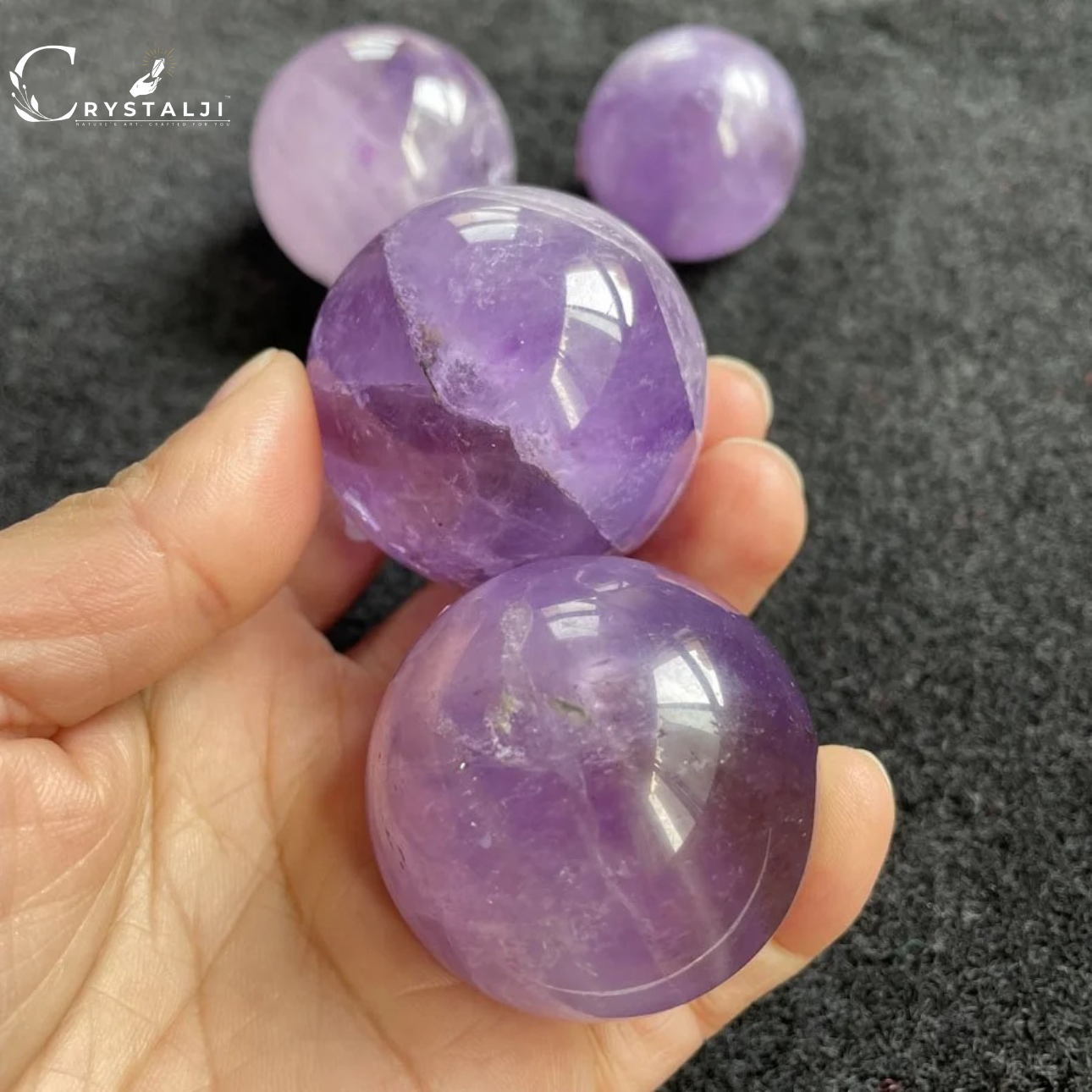 Amethyst Sphere Balls (Focus, Meditation & Calmness)