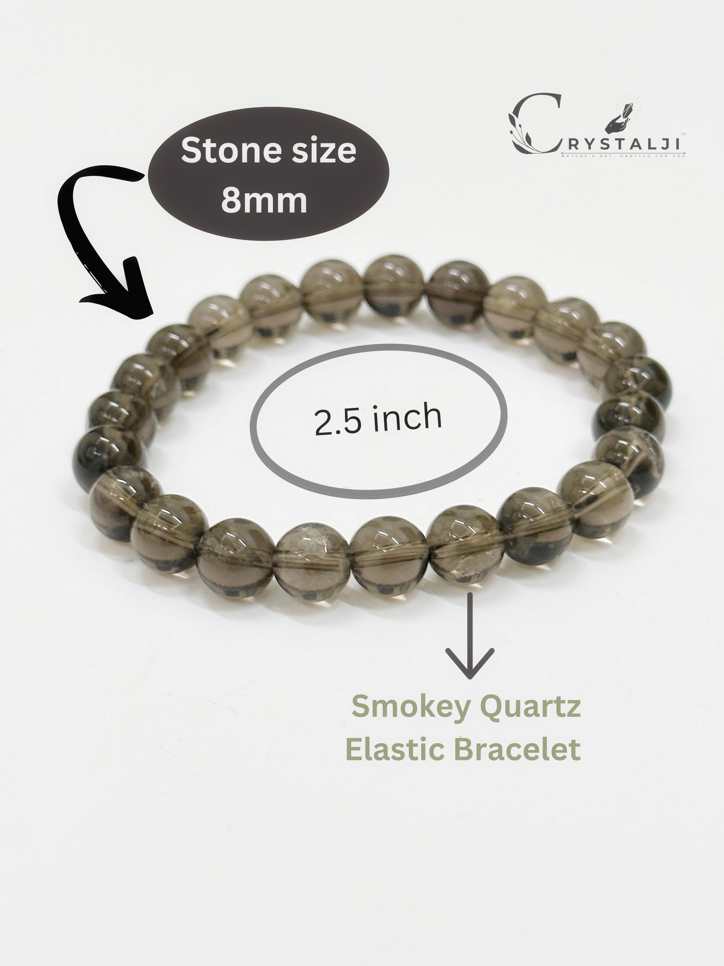 Smokey Quartz Bracelet 8MM (Grounding & Skin Problem)
