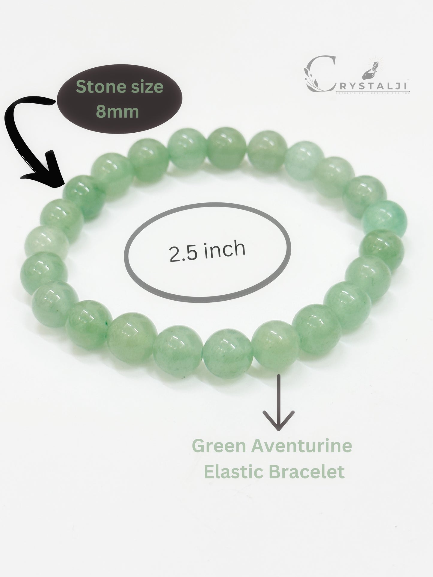 Green Aventurine Crystal Bracelet (Wealth, Luck and Success) | Stylish Charm Gemstone Bracelet for Men & Women With 8MM Beads