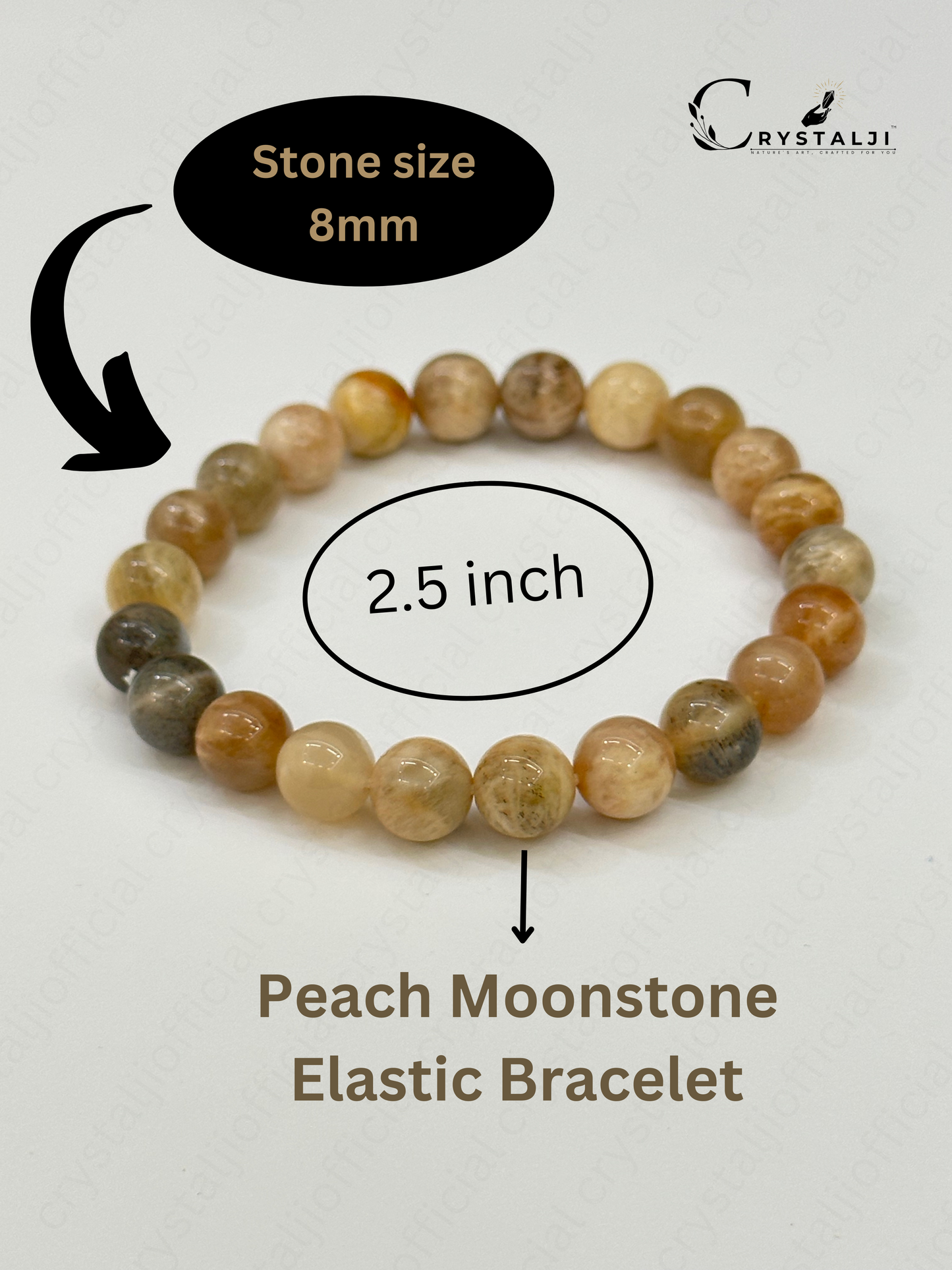 Peach Moonstone Bracelet (Anxiety & other Mental Health Conditions)