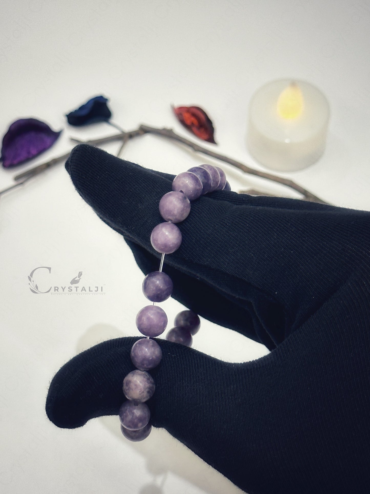 Lepidolite Bracelet 8MM (Electromagnetic protection & Stress Reduction)