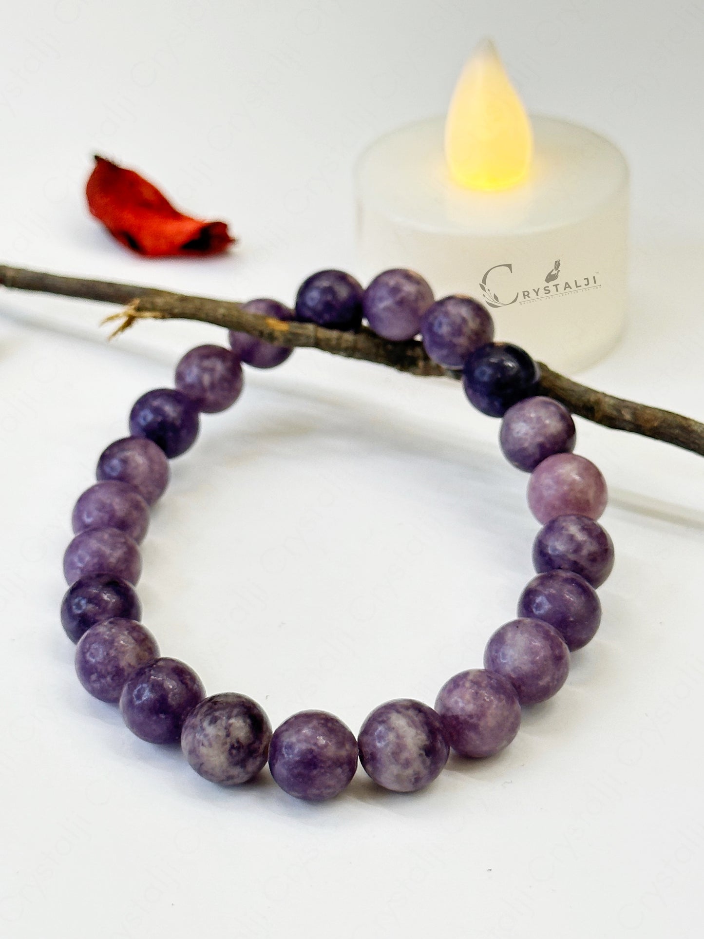 Lepidolite Bracelet 8MM (Electromagnetic protection & Stress Reduction)