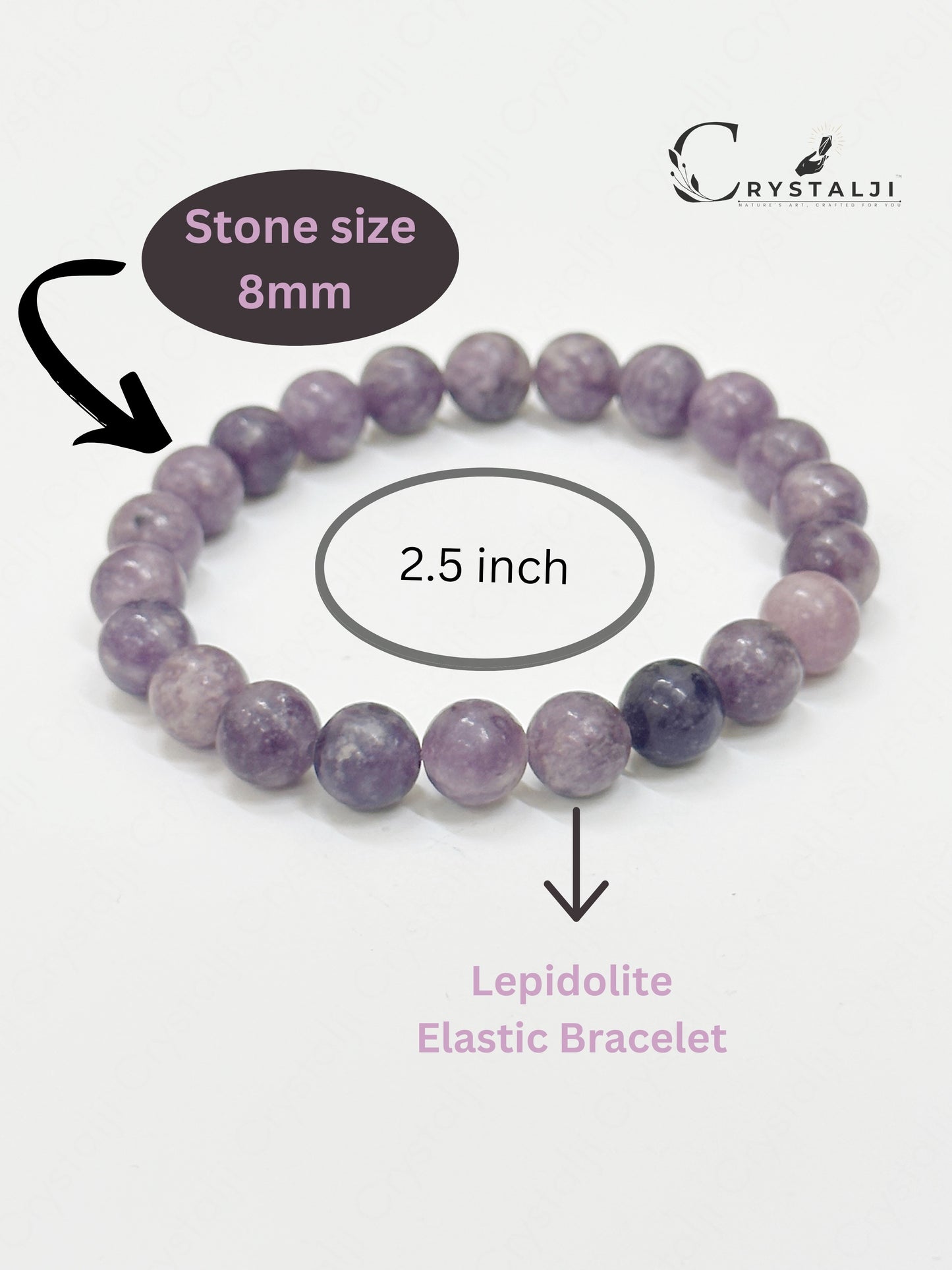 Lepidolite Bracelet 8MM (Electromagnetic protection & Stress Reduction)