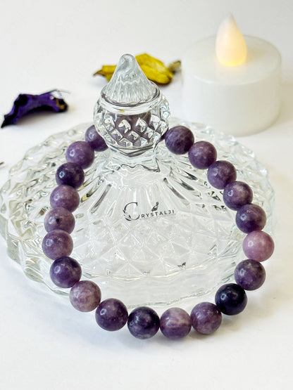 Lepidolite Bracelet 8MM (Electromagnetic protection & Stress Reduction)