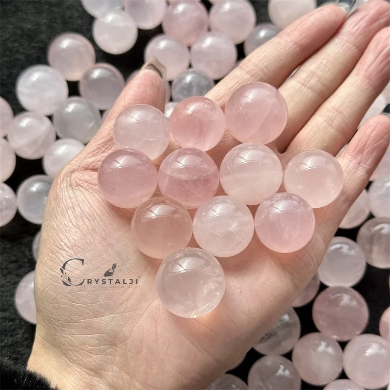 Rose Quartz Sphere Balls with Free Stand  (Love, Peace & Harmony)