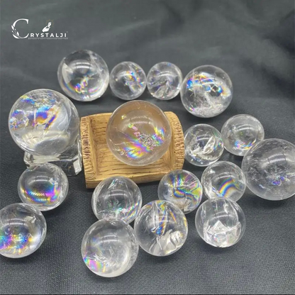 Natural Clear Quartz Sphere Balls Premium Quality with Free Stand (Focus, Concentration & Meditation)