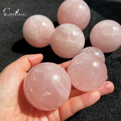 Rose Quartz Sphere Balls with Free Stand  (Love, Peace & Harmony)