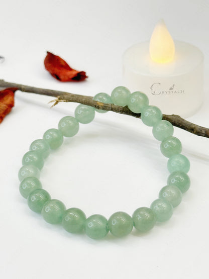 Green Aventurine Crystal Bracelet (Wealth, Luck and Success) | Stylish Charm Gemstone Bracelet for Men & Women With 8MM Beads